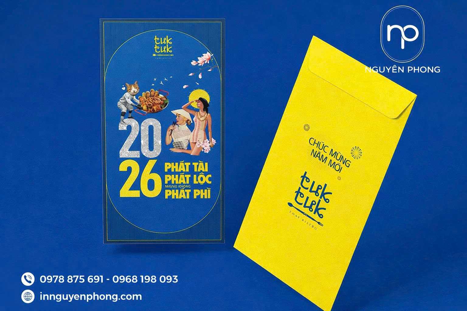 Mẫu thiết kế lì xì theo yêu cầu Tuk Tuk